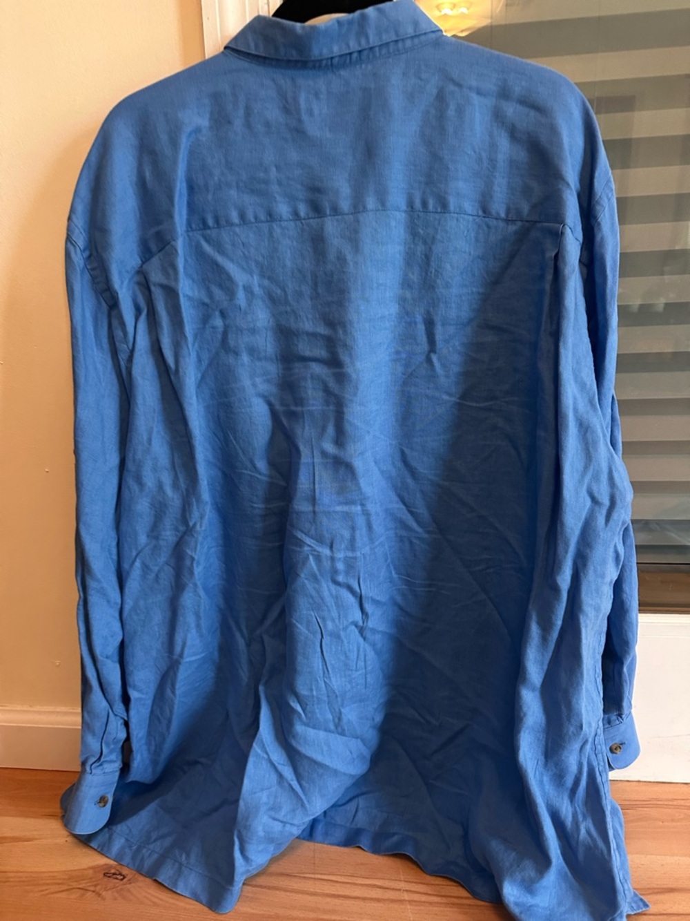 Paul Fredrick Light Blue Linen Button-Down Shirt - Picture 3 of 3